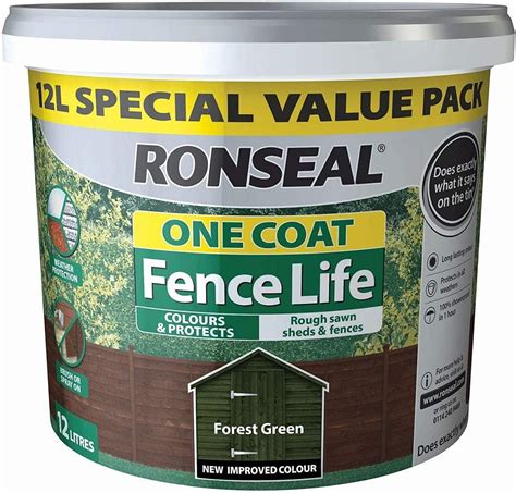 ronseal forest green fence paint 9l.